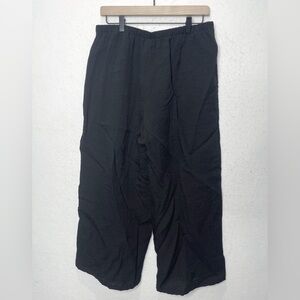 Habitat Clothes To Live In Wide Leg Black Crop Pants Elastic Waist Lagenlook